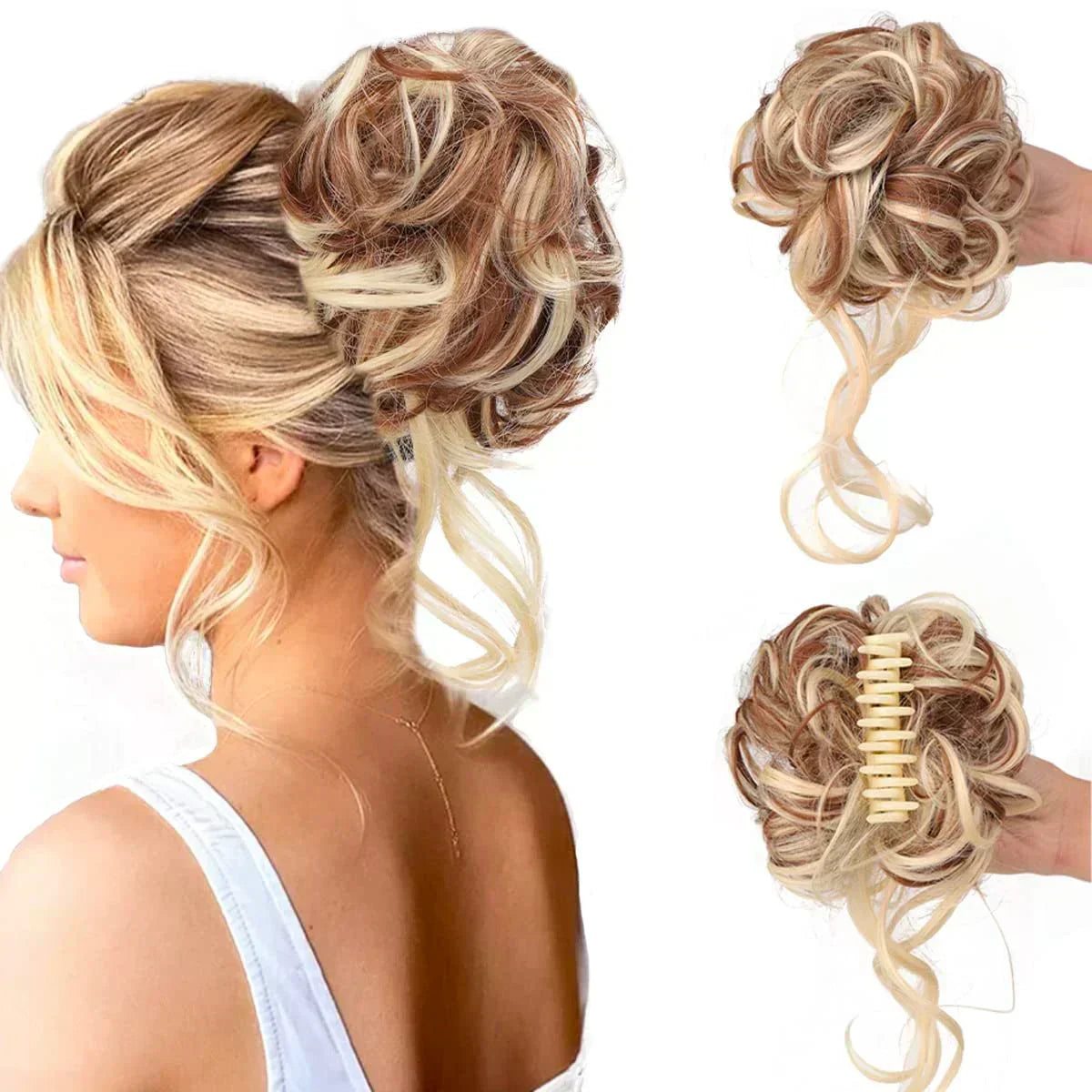 CurlyBun: Clip de cabello en moño rizado instantáneo