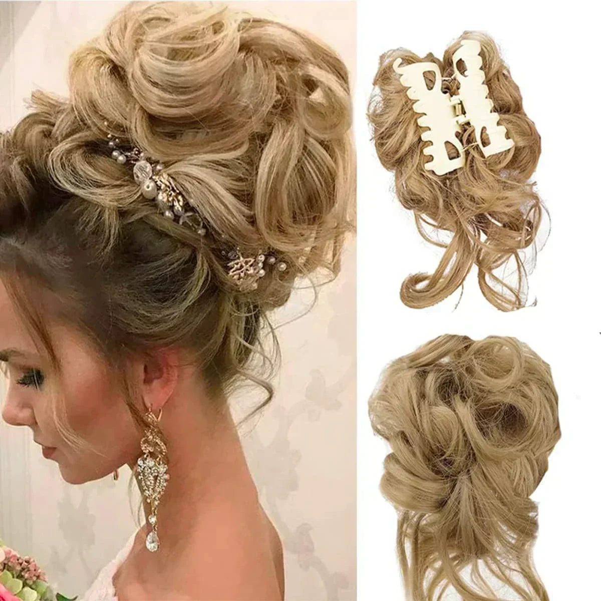 CurlyBun: Clip de cabello en moño rizado instantáneo