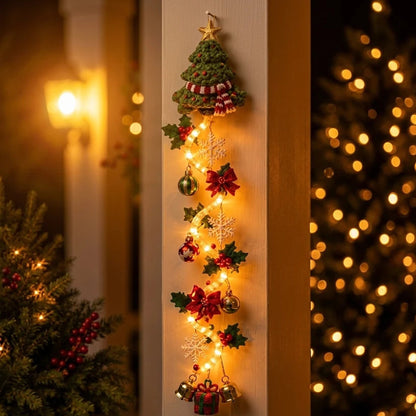 Decoración navideña - Colgante para puerta luminoso con cálido brillo LED