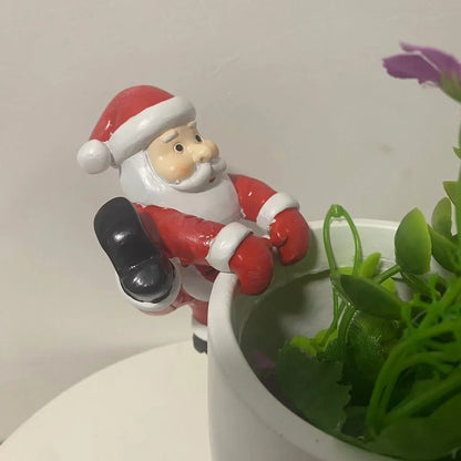 Decoración para plantas con figura de muñeco de nieve de estilo festivo