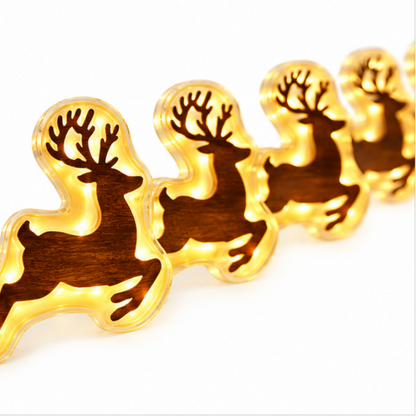 Decoraciones de pared navideñas 3D autoadhesivas con luz LED