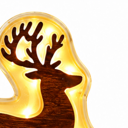 Decoraciones de pared navideñas 3D autoadhesivas con luz LED