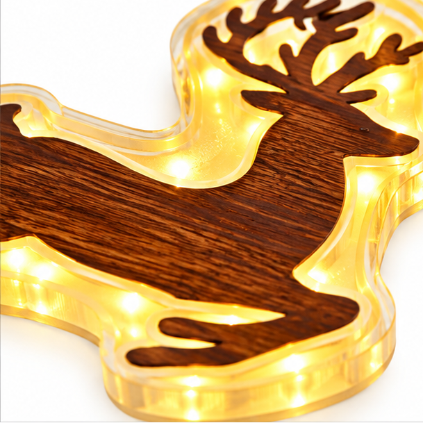 Decoraciones de pared navideñas 3D autoadhesivas con luz LED