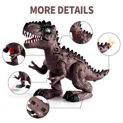 Dinosaurio de juguete electrónico que camina con luces y sonidos para niños