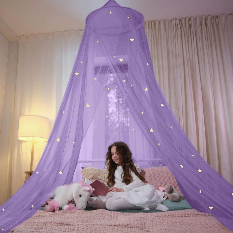 Dosel encantador para cama con luces LED