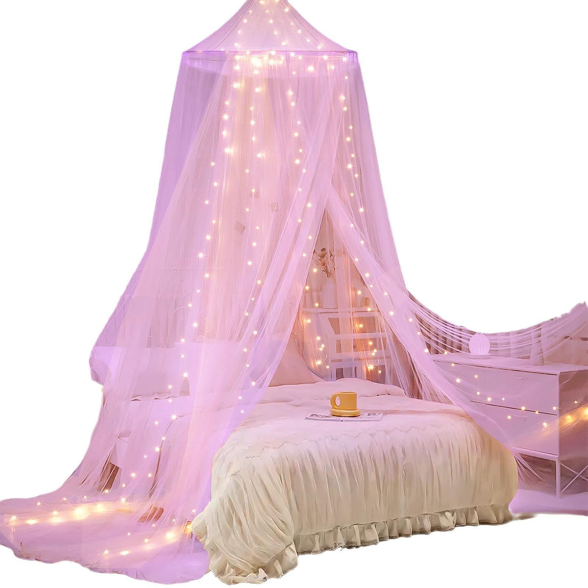 Dosel encantador para cama con luces LED