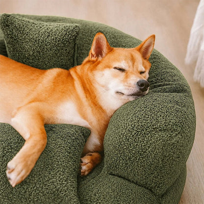 DREAMNEST – Cama para Perros en Forma de Donut Ortopédica hecha de Terciopelo Diamante para Máximo Confort