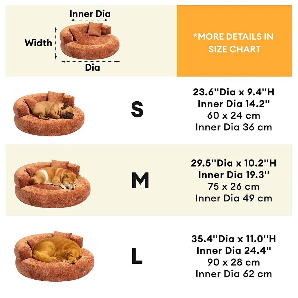 DREAMNEST – Cama para Perros en Forma de Donut Ortopédica hecha de Terciopelo Diamante para Máximo Confort