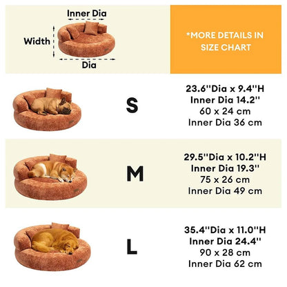 DREAMNEST – Cama para Perros en Forma de Donut Ortopédica hecha de Terciopelo Diamante para Máximo Confort