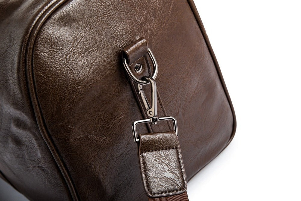 Duffel de Viaje de Gran Capacidad en Cuero – Bolsa de Mano Ligera y Duradera