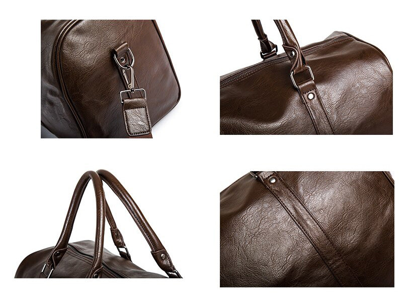 Duffel de Viaje de Gran Capacidad en Cuero – Bolsa de Mano Ligera y Duradera