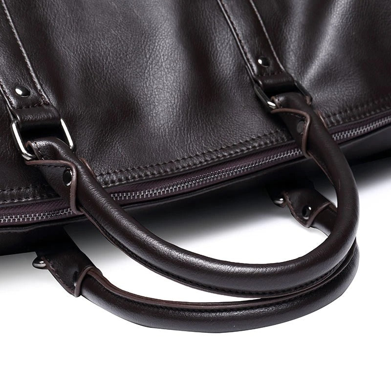 Duffel de Viaje de Gran Capacidad en Cuero – Bolsa de Mano Ligera y Duradera