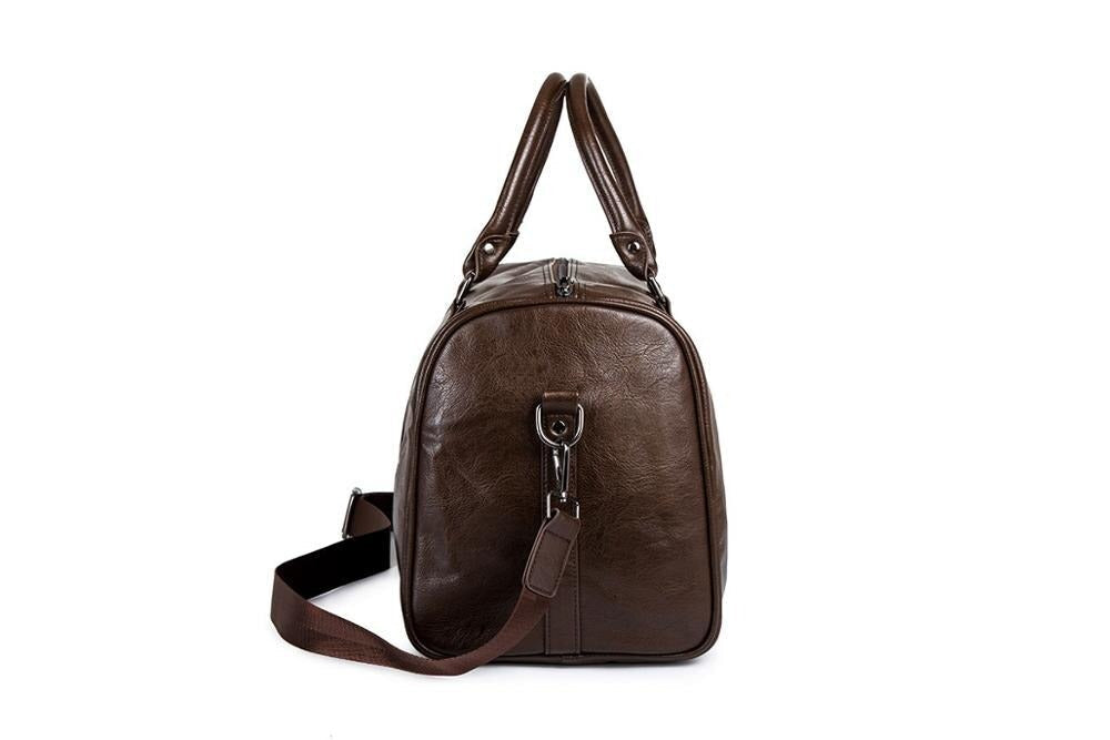 Duffel de Viaje de Gran Capacidad en Cuero – Bolsa de Mano Ligera y Duradera