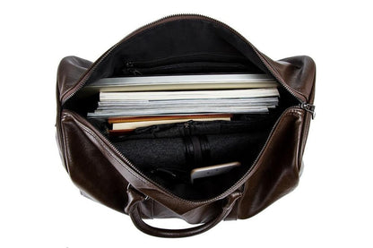 Duffel de Viaje de Gran Capacidad en Cuero – Bolsa de Mano Ligera y Duradera