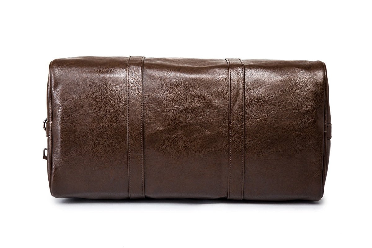 Duffel de Viaje de Gran Capacidad en Cuero – Bolsa de Mano Ligera y Duradera