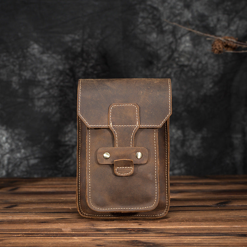 Elegante Bolsa de Cadera de Cuero para Hombres