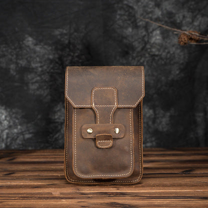 Elegante Bolsa de Cadera de Cuero para Hombres