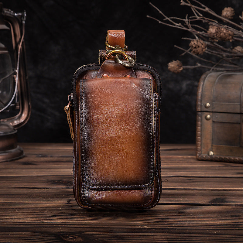Elegante Bolsa de Cadera de Cuero para Hombres