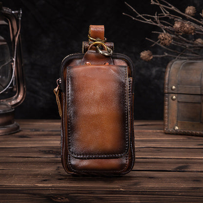Elegante Bolsa de Cadera de Cuero para Hombres