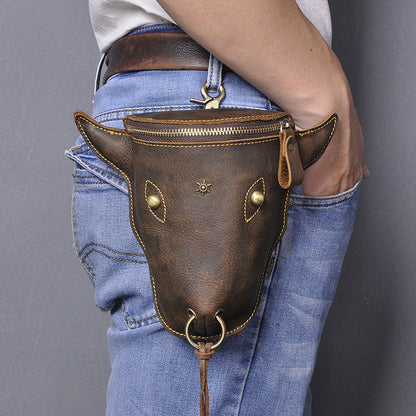 Elegante Bolsa de Cadera de Cuero para Hombres