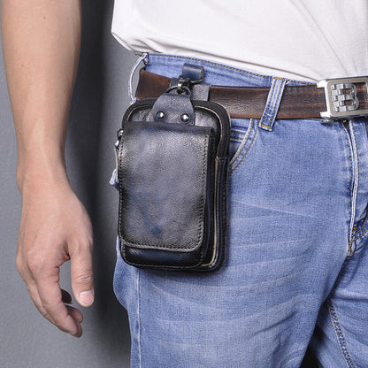 Elegante Bolsa de Cadera de Cuero para Hombres