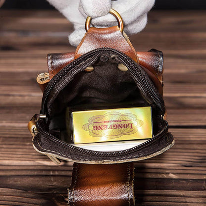 Elegante Bolsa de Cadera de Cuero para Hombres