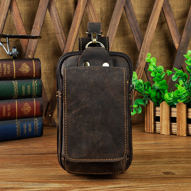 Elegante Bolsa de Cadera de Cuero para Hombres