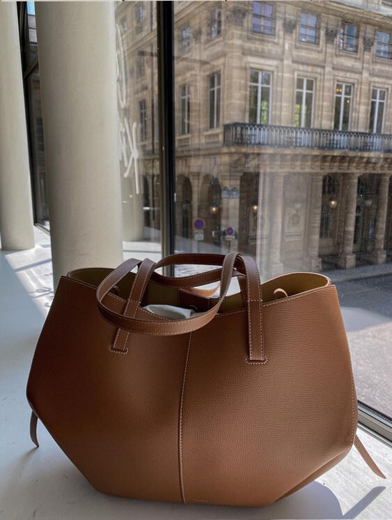Elegante Bolsa Tote de Cuero de Gran Capacidad
