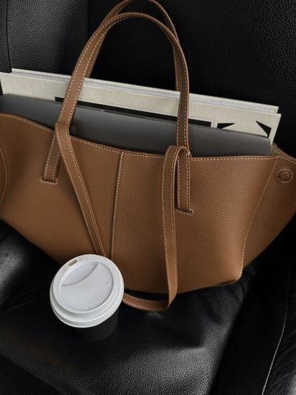 Elegante Bolsa Tote de Cuero de Gran Capacidad