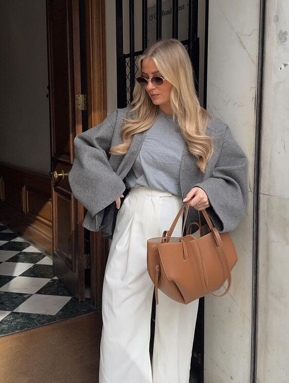 Elegante Bolsa Tote de Cuero de Gran Capacidad
