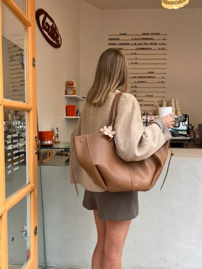 Elegante Bolsa Tote de Cuero de Gran Capacidad