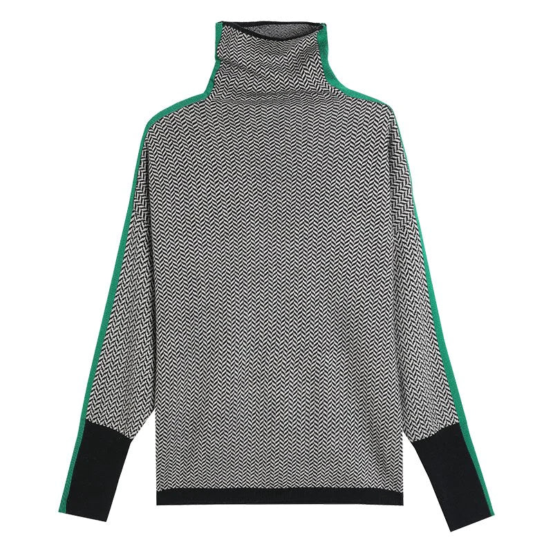 Elegante jersey de cuello alto de cachemira