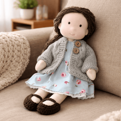 ELORA – Muñeca Waldorf Hecha a Mano de Algodón para Juego Creativo