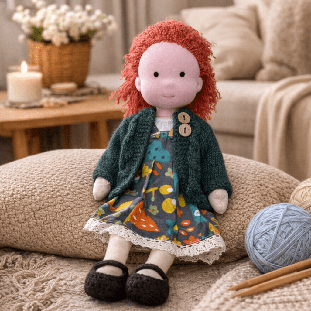 ELORA – Muñeca Waldorf Hecha a Mano de Algodón para Juego Creativo