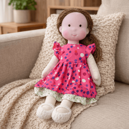 ELORA – Muñeca Waldorf Hecha a Mano de Algodón para Juego Creativo