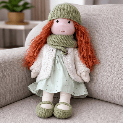ELORA – Muñeca Waldorf Hecha a Mano de Algodón para Juego Creativo
