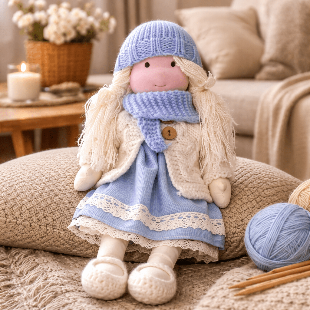 ELORA – Muñeca Waldorf Hecha a Mano de Algodón para Juego Creativo