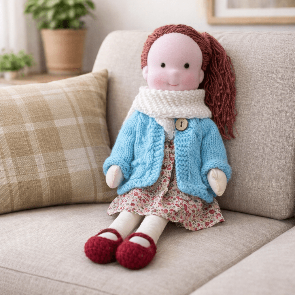 ELORA – Muñeca Waldorf Hecha a Mano de Algodón para Juego Creativo