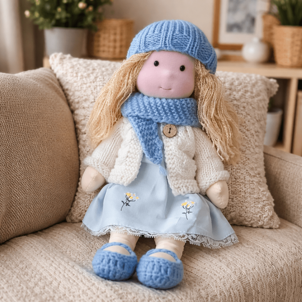 ELORA – Muñeca Waldorf Hecha a Mano de Algodón para Juego Creativo