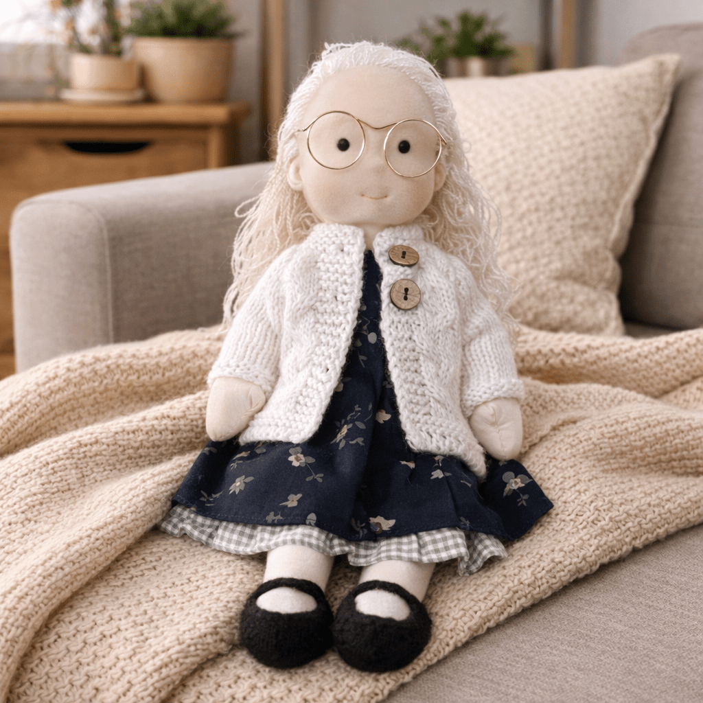 ELORA – Muñeca Waldorf Hecha a Mano de Algodón para Juego Creativo