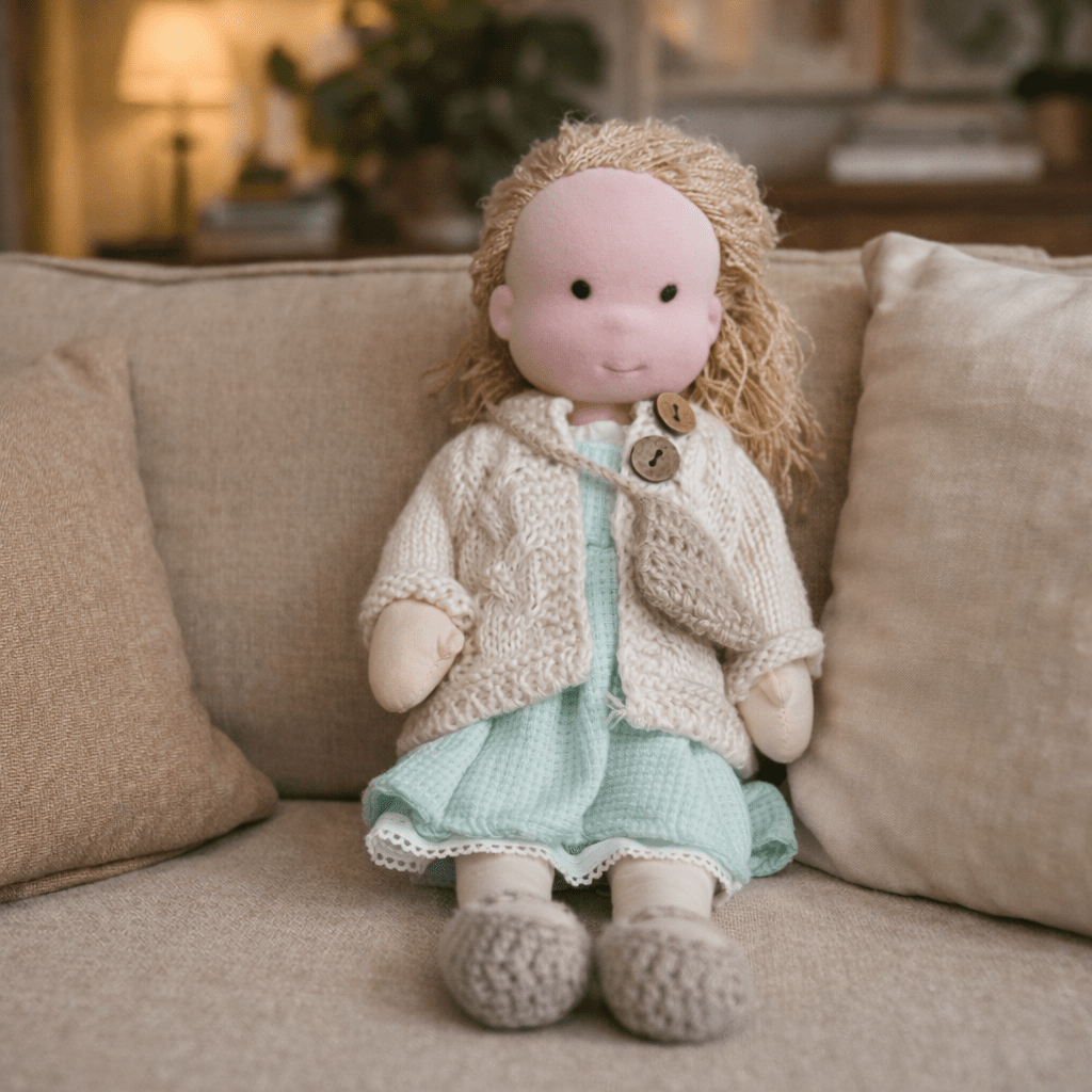 ELORA – Muñeca Waldorf Hecha a Mano de Algodón para Juego Creativo