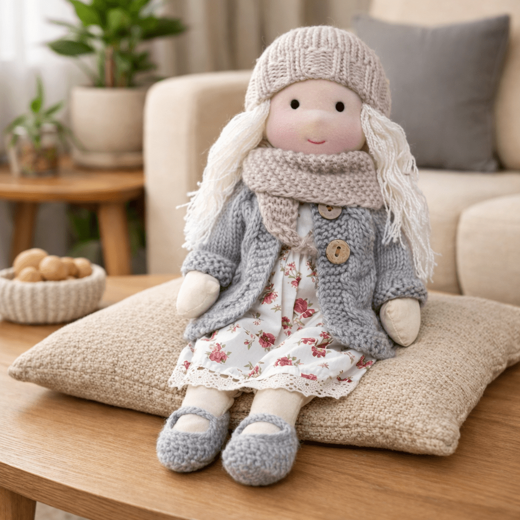 ELORA – Muñeca Waldorf Hecha a Mano de Algodón para Juego Creativo