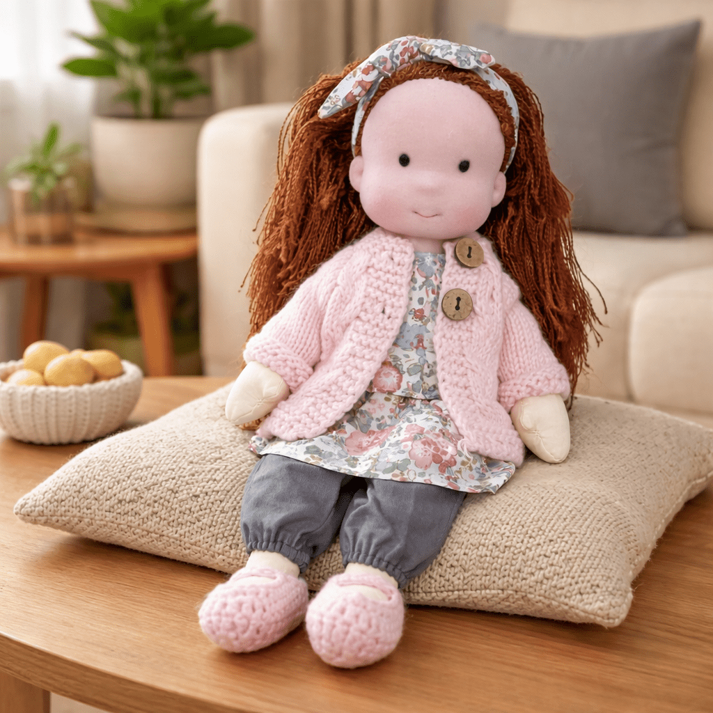 ELORA – Muñeca Waldorf Hecha a Mano de Algodón para Juego Creativo