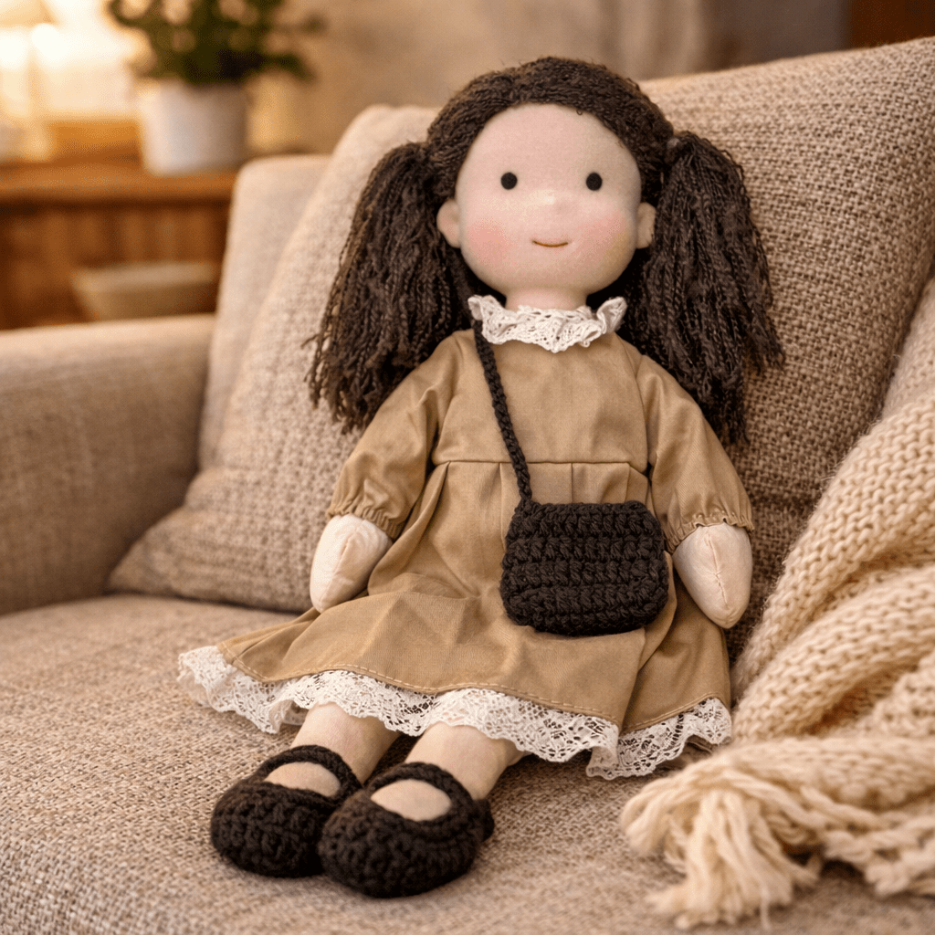 ELORA – Muñeca Waldorf Hecha a Mano de Algodón para Juego Creativo