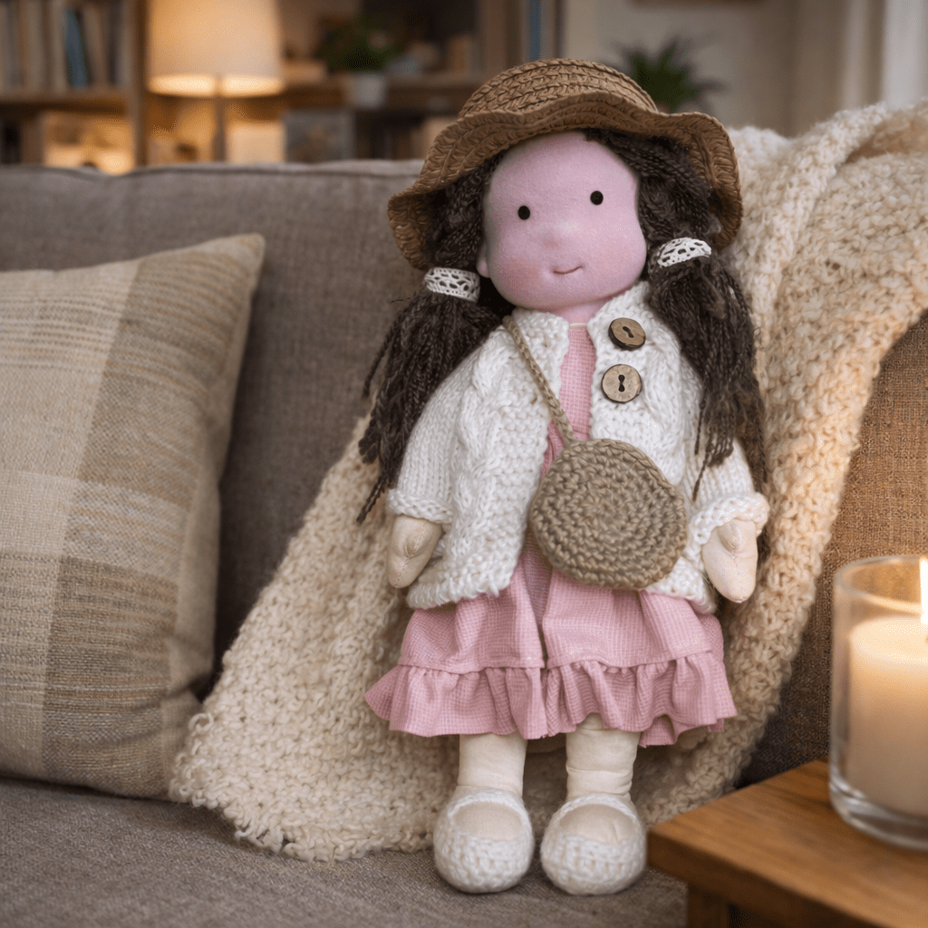 ELORA – Muñeca Waldorf Hecha a Mano de Algodón para Juego Creativo