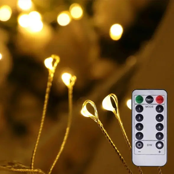 Encantadoras Luces de Cadena LED de Fuegos Artificiales