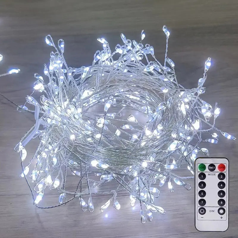 Encantadoras Luces de Cadena LED de Fuegos Artificiales