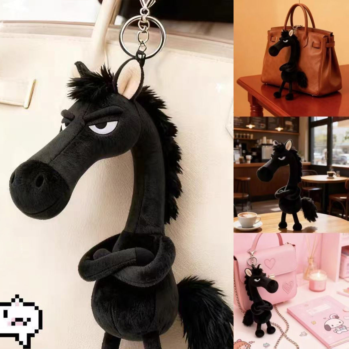 Encanto de Caballo de Peluche Cool™ – Llavero de Peluche Elegante
