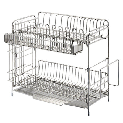 Escurreplatos de acero inoxidable con cesta de drenaje, 1–2 niveles