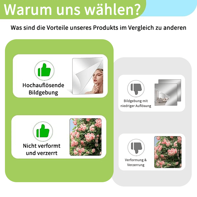 Espejo Ultra-Flexible - Seguro y a Prueba de Roturas